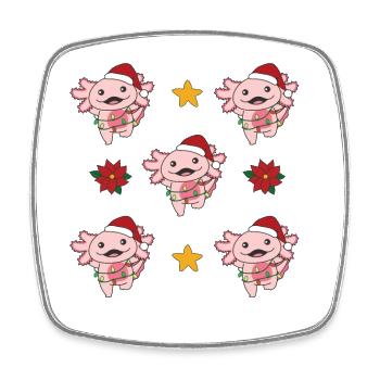 Axolotl Weihnachten Winter Tiere Axolotls - Viereckiger Kühlschrankmagnet - Weiß - Vorne