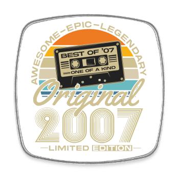 2007 Vintage Vintage Rétro Cadeau d’anniversaire - Magnet carré - blanc - Devant