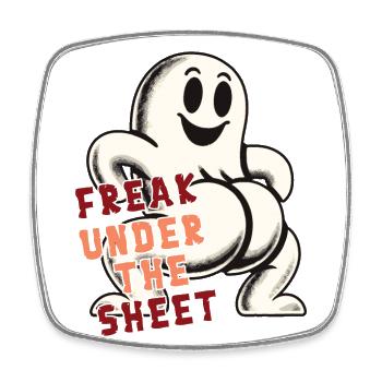 Freak dans la feuille drôle de conception fantôme - Magnet carré - blanc - Devant
