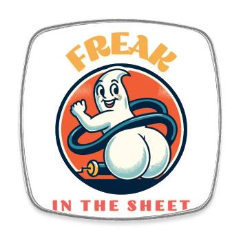 Freak In The Sheet Funny Ghost Design - Magnet carré - blanc - Devant