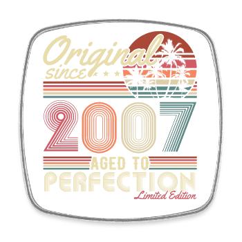 Original 2007 Vintage Rétro Vintage Anniversaire - Magnet carré - blanc - Devant
