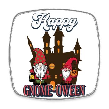 Happy Gnome-Oween Lustiger Halloween Gnom Spruch - Viereckiger Kühlschrankmagnet - Weiß - Vorne