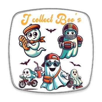 Funny Ghost Collectible Vintage Retro Design - Square fridge magnet - white - Front