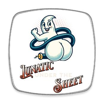 Ghost Shows Butt Funny Saying Design - Square fridge magnet - white - Front