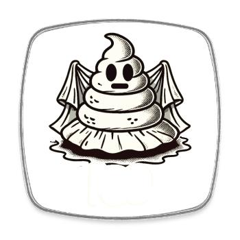 Drôle caca tas fantôme caca humoristique - Magnet carré - blanc - Devant