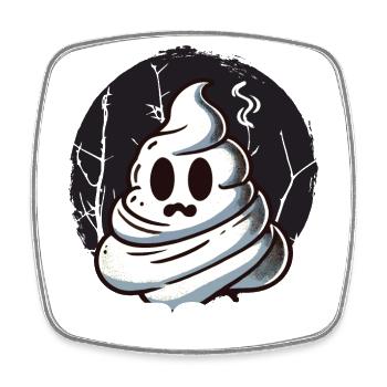 Drôle de caca tas fantôme caca au lieu de boo - Magnet carré - blanc - Devant