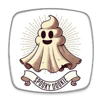Funny poop pile ghost humorous poop - Square fridge magnet - white - Front
