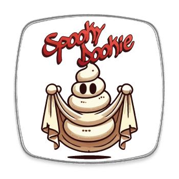 Funny poop pile ghost spooky dookie design - Square fridge magnet - white - Front