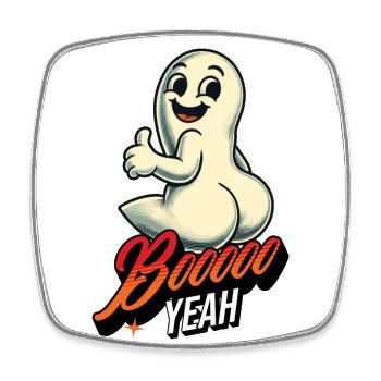 Boo Yeah Fantôme Drôle Dire Design - Magnet carré - blanc - Devant