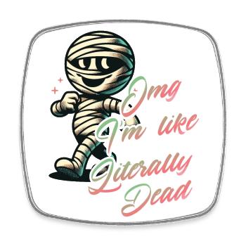 Funny Halloween Saying Omg In The Dead Retro - Square fridge magnet - white - Front