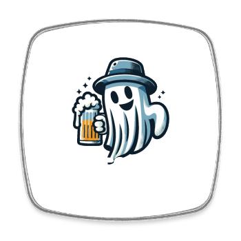 Drôle Halloween Boire Fête Alcool Fantôme - Magnet carré - blanc - Devant