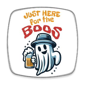 Fête fantôme d’Halloween avec de la bière et de l’alcool - Magnet carré - blanc - Devant