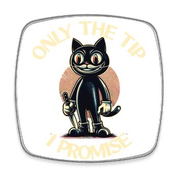 Lustiger Katzen Spruch only The Tip Psycho Katze - Viereckiger Kühlschrankmagnet - Weiß - Vorne
