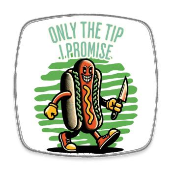 Sarkastischer Hotdog Spruch Lustiges Halloween - Viereckiger Kühlschrankmagnet - Weiß - Vorne