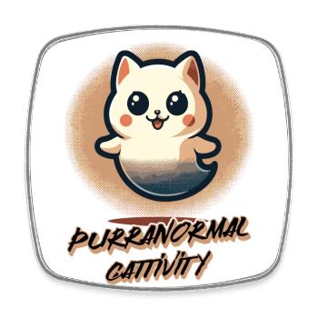 Lustiges Halloween Outfit Purranormal Cattivity - Viereckiger Kühlschrankmagnet - Weiß - Vorne