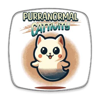Purranormal Cattivity Spooky Cat Lover - Magnet carré - blanc - Devant