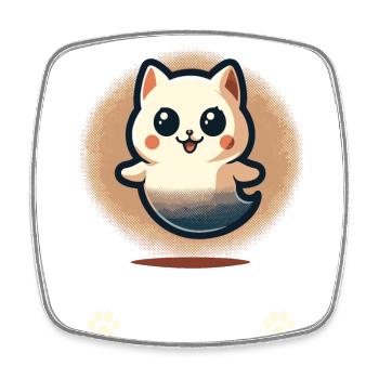 Funny Halloween Outfit with Cute Ghosts Cats - Square fridge magnet - white - Front