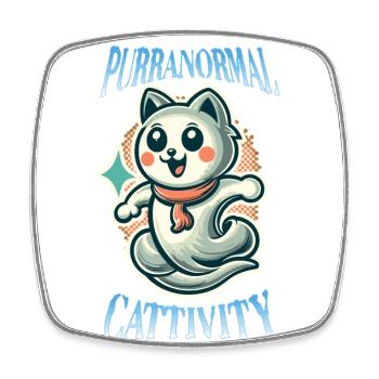 Lustiges Halloween Outfit Purranormal Cattivity - Viereckiger Kühlschrankmagnet - Weiß - Vorne