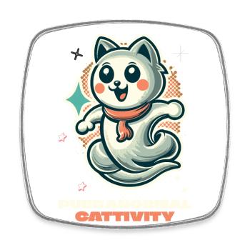 Purranormal Cattivity Spooky Cat Lover - Magnet carré - blanc - Devant