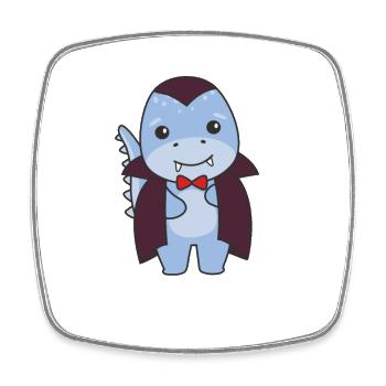 Dino Happy Halloween Cute Vampire Costume - Square fridge magnet - white - Front