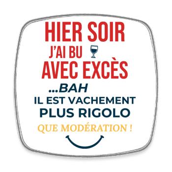 cadeau homme femme humour drole alcool soiree fete - Magnet carré - blanc - Devant