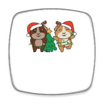 Guinea Pig Christmas Winter Animals - Square fridge magnet - white - Front