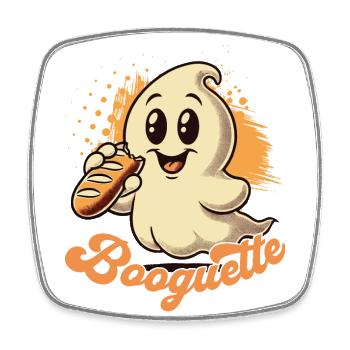 Ghost Baguette Lover Booguette - Square fridge magnet - white - Front