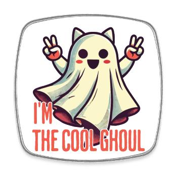 Ich Bin Der Coole Geist Halloween Spaß - Viereckiger Kühlschrankmagnet - Weiß - Vorne