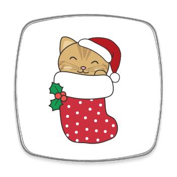 Süße Katzen in Weihnachtssocke zu Weihnachten - Viereckiger Kühlschrankmagnet - Weiß - Vorne