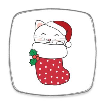 Chats mignons en chaussettes de Noël pour Noël - Magnet carré - blanc - Devant