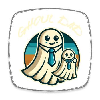 Ghoul Dad Funny Ghost Gang - Square fridge magnet - white - Front
