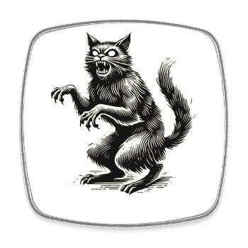 Déclaration effrayante de chat sifflant - Magnet carré - blanc - Devant