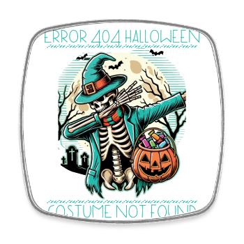 Horror Error 404 Halloween Costume Not Found - Square fridge magnet - white - Front