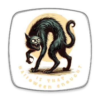 Is Halloween enough cat - Square fridge magnet - white - Front