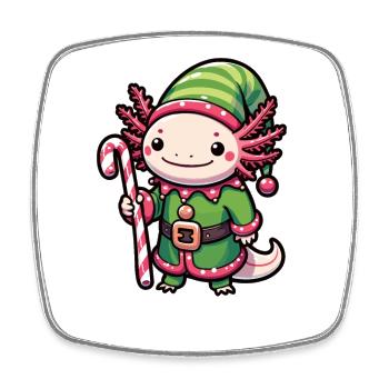 Axolotl fröhliche Weihnachten Winter Elf Axolotl - Viereckiger Kühlschrankmagnet - Weiß - Vorne