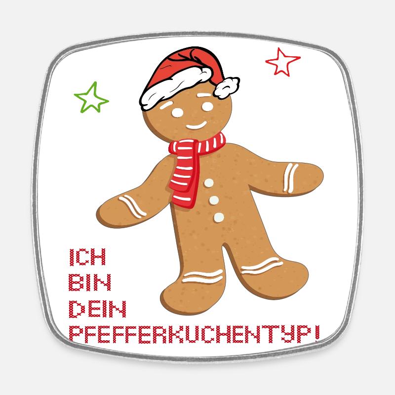 Advent, Pfefferkuchen - Viereckiger Kühlschrankmagnet - Weiß