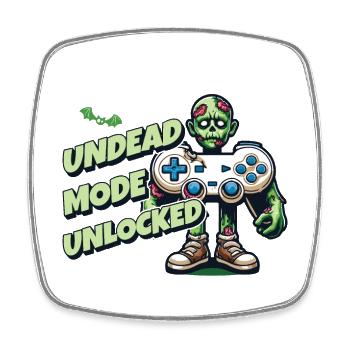 Manette de jeu Zombie : Mode Mort-vivant - Magnet carré - blanc - Devant