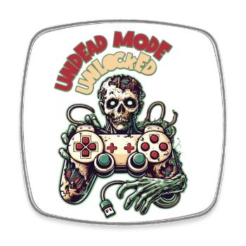 Manette de jeu zombie Mode mort-vivant - Magnet carré - blanc - Devant
