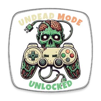 Manette de jeu Zombie : Mode Mort-vivant - Magnet carré - blanc - Devant