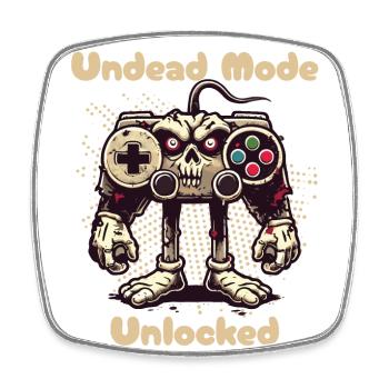 Zombie Gaming Controller Mode Unleashed - Square fridge magnet - white - Front