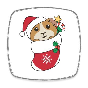 Guinea Pig Christmas Snow Winter Animals - Square fridge magnet - white - Front