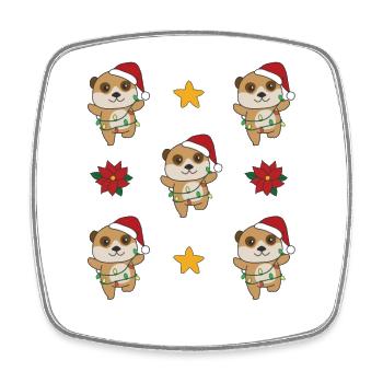 Erdmännchen Weihnachten Winter Tiere Erdmännchen - Viereckiger Kühlschrankmagnet - Weiß - Vorne