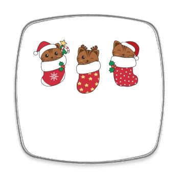 Süße Katzen in Weihnachtssocke zu Weihnachten - Viereckiger Kühlschrankmagnet - Weiß - Vorne