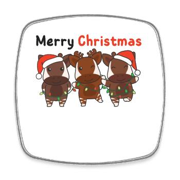 Okapi Christmas Winter Animals Okapi - Square fridge magnet - white - Front
