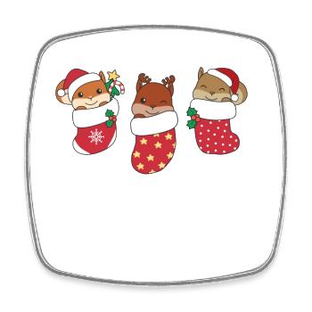 Süße Eichhörnchen in Weihnachtssocke zu - Viereckiger Kühlschrankmagnet - Weiß - Vorne
