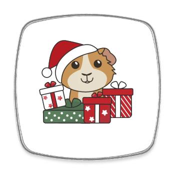 Guinea Pig Christmas Gift Winter Animals - Square fridge magnet - white - Front