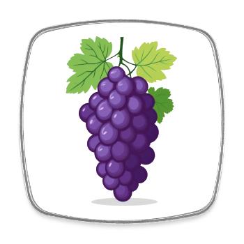 Grapes - Square fridge magnet - white - Front