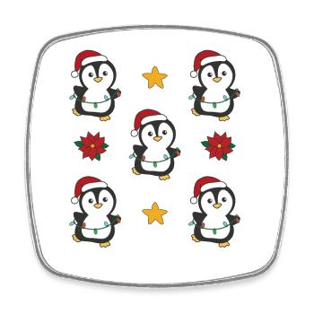 Penguin Christmas Winter Animals Penguins - Square fridge magnet - white - Front