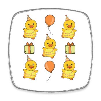 Duck for children's birthday a gift - Square fridge magnet - white - Front