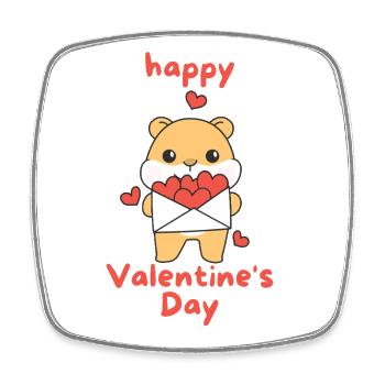 Hamsters pour la Saint-Valentin animaux mignons avec des cœurs - Magnet carré - blanc - Devant